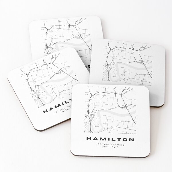 Item preview, Minimalist Hamilton Map Art | Black and White Coordinates Print designed and sold by RM-Journey.