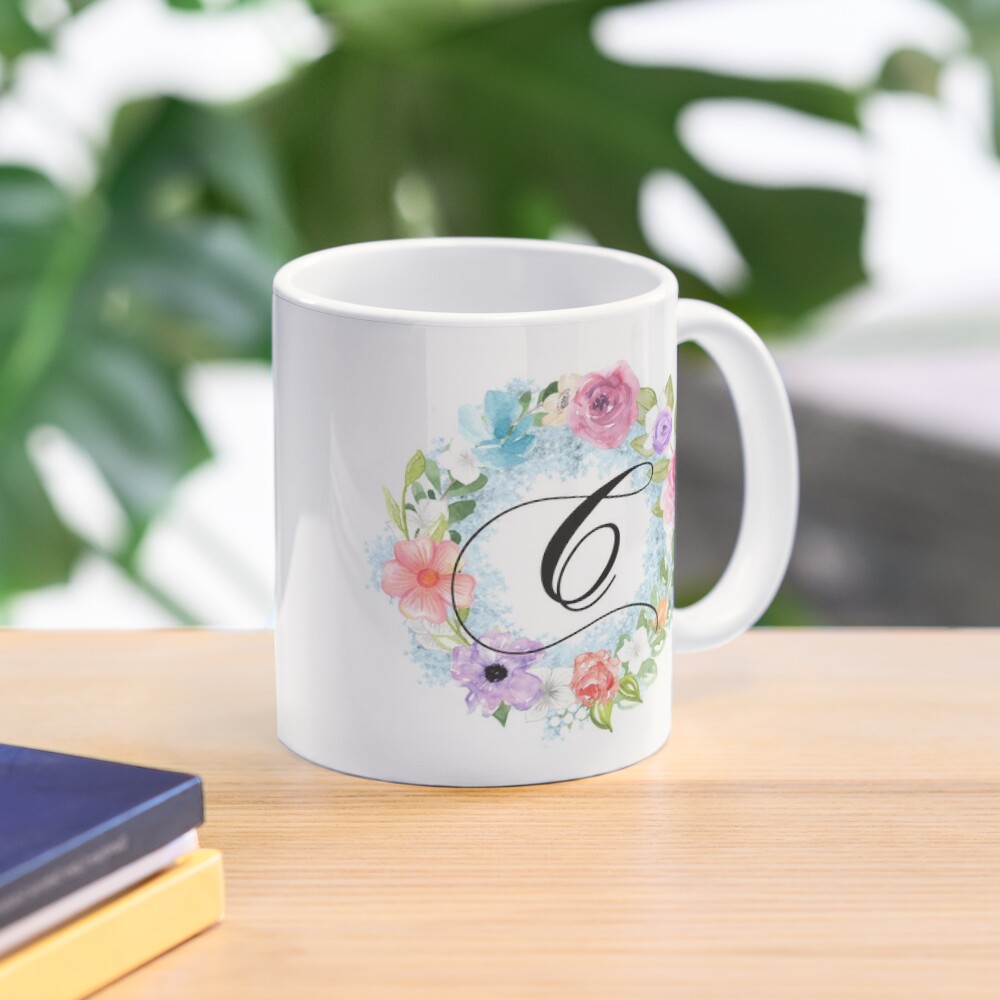 Personalized Wreath Initial Mug – Stick'em Up Baby®