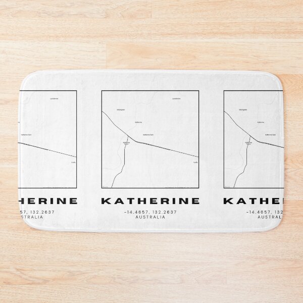 Item preview, Katherine Coordinates Map Print | Minimalist Black and White Art designed and sold by RM-Journey.