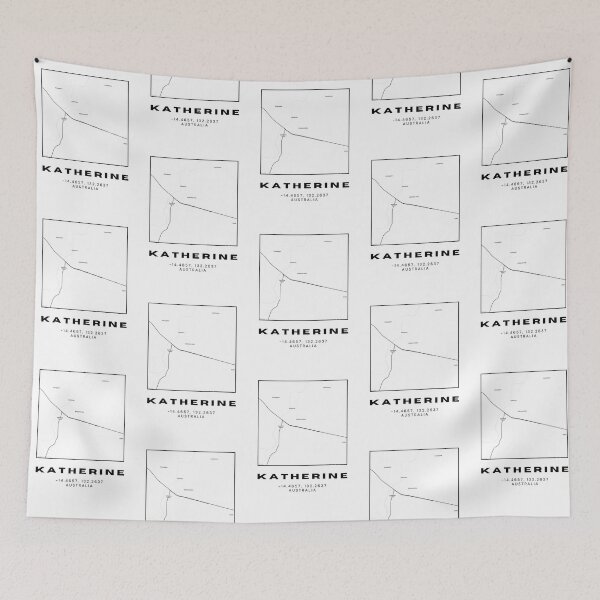 Item preview, Katherine Coordinates Map Print | Minimalist Black and White Art designed and sold by RM-Journey.