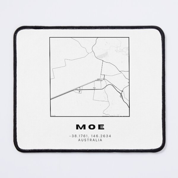 Item preview, Minimalist Moe Map Art | Black and White Coordinates Print designed and sold by RM-Journey.