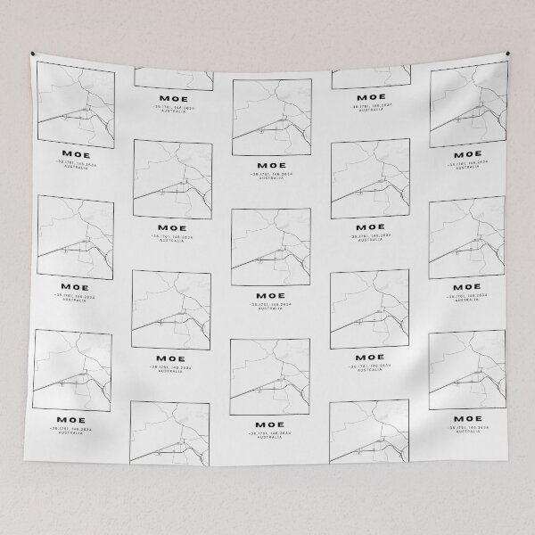 Item preview, Minimalist Moe Map Art | Black and White Coordinates Print designed and sold by RM-Journey.