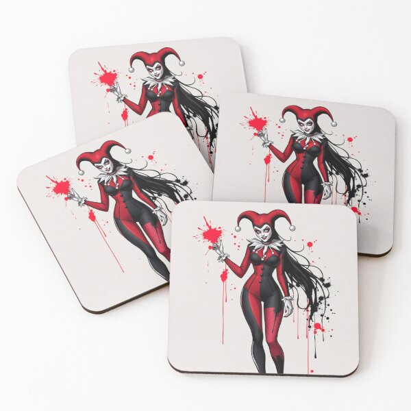 Item preview, sexy jester clown girl paint splatter designed and sold by aprilwebbartist.
