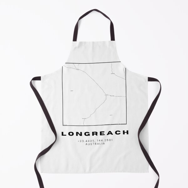 Item preview, Longreach Coordinates Map Print | Minimalist Black and White Art designed and sold by RM-Journey.