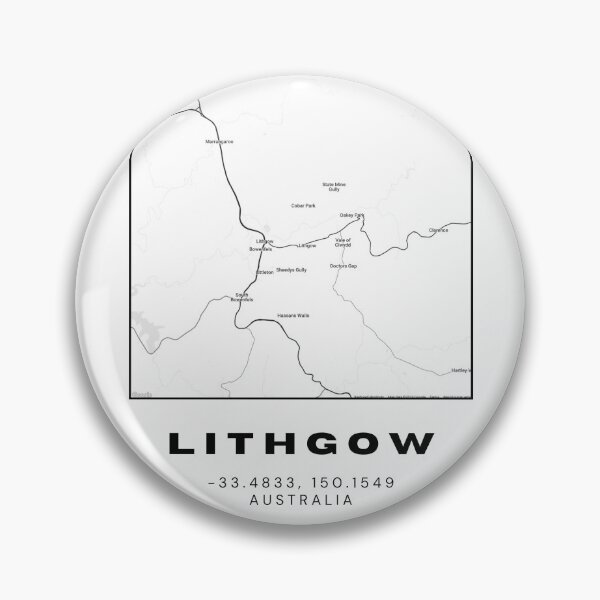 Item preview, Minimalist Lithgow Map Art | Black and White Coordinates Print designed and sold by RM-Journey.