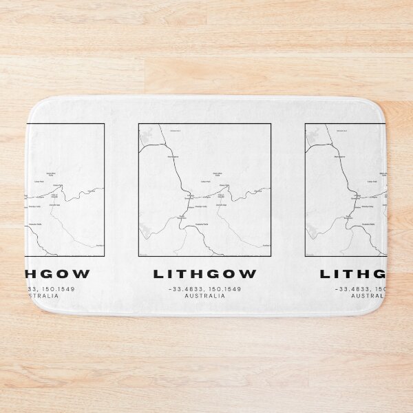 Item preview, Minimalist Lithgow Map Art | Black and White Coordinates Print designed and sold by RM-Journey.