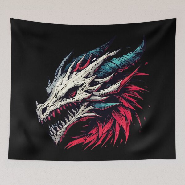 Item preview, Dragon Skull Fantasy RPG Game Watercolor designed and sold by TomFrontierArt.