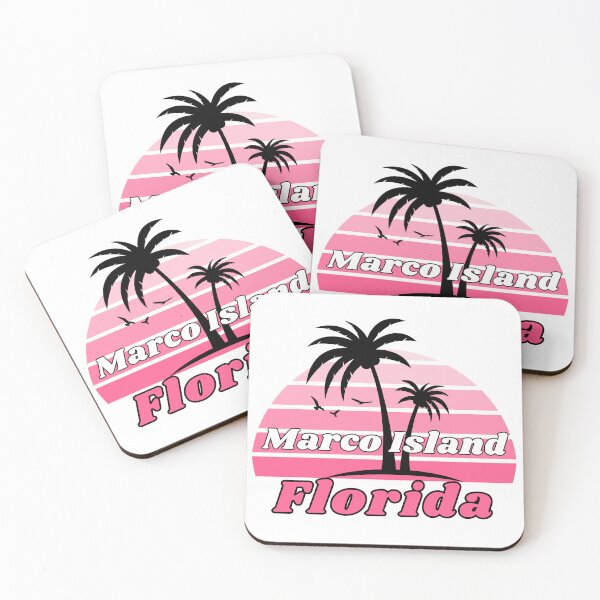Item preview, Retro Cool Marco Island Beach Florida Palm Tree at Sunset Souvenirs designed and sold by karmdaf.