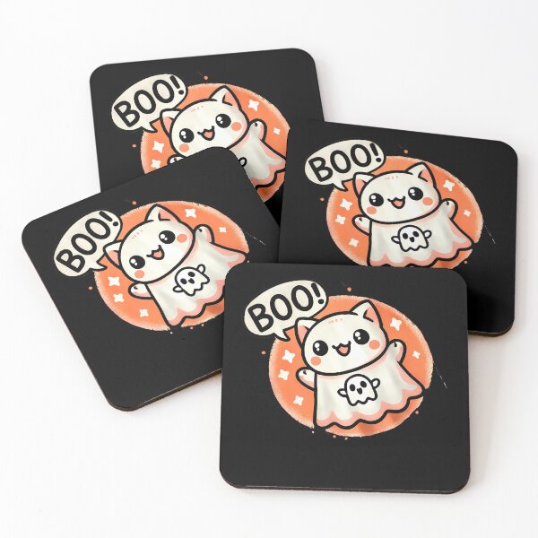 Item preview, Funny Halloween Cat Ghost saying Boo  designed and sold by Logiamerch.