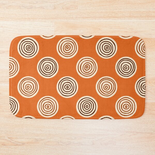 Item preview, Pumpkin Orange Hand Drawn Concentric Circles Pattern designed and sold by schorrnuff.