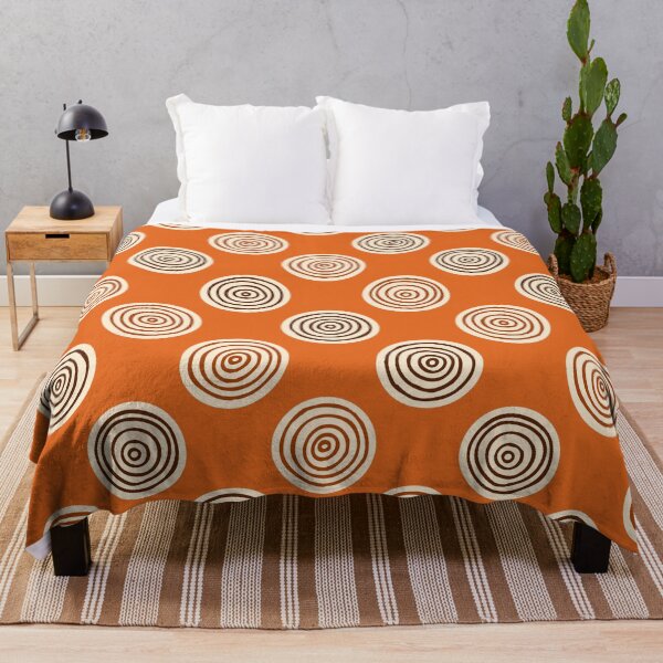 Item preview, Pumpkin Orange Hand Drawn Concentric Circles Pattern designed and sold by schorrnuff.