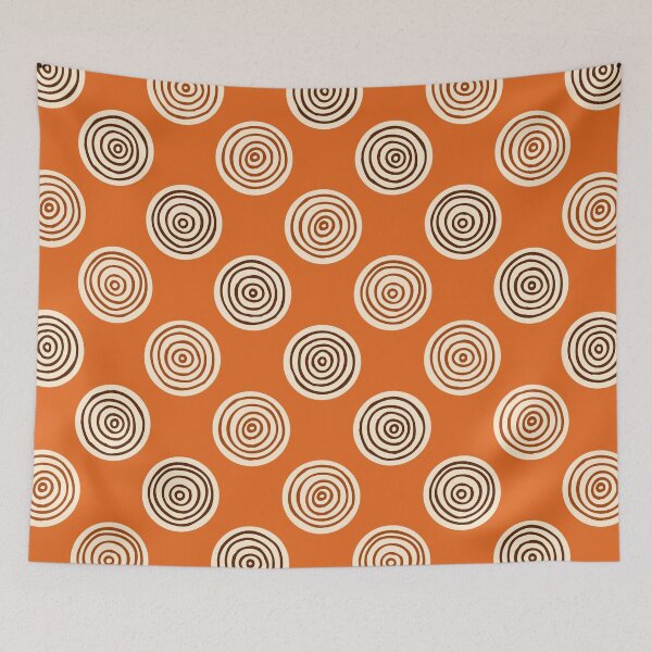 Item preview, Pumpkin Orange Hand Drawn Concentric Circles Pattern designed and sold by schorrnuff.
