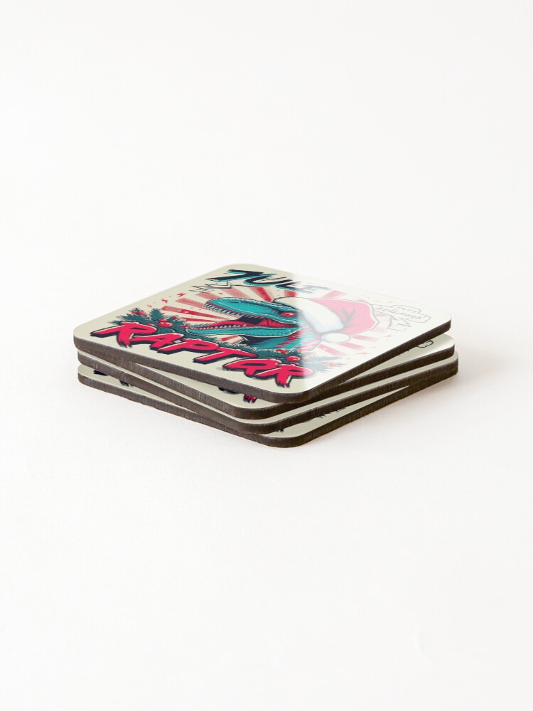 Thumbnail 4 of 5, Coasters (Set of 4), Yule Raptor! designed and sold by RafaelLima7.