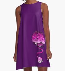 Your Brain without Coffee - Pink A-Line Dress