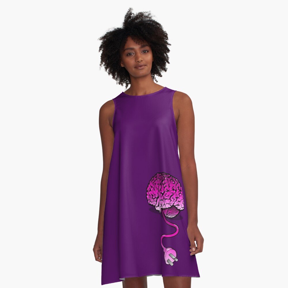 Your Brain without Coffee - Pink A-Line Dress