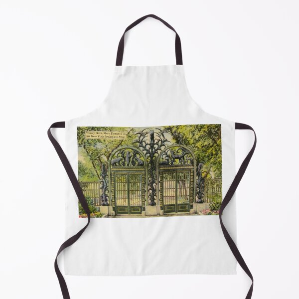 1940s Bronx Zoo Rainey Gate Postcard Apron
