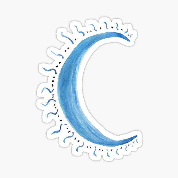Watercolor Crescent Moon Sticker