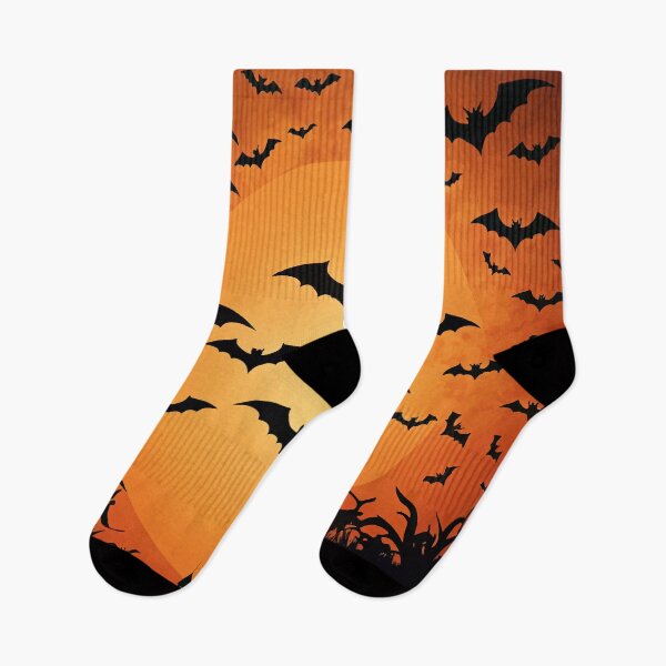 Item preview, BATS ON ORANGE SKY / Gift items and personal use / Halloween, Bats, Spooky, Scary, Sky, Horror, Orange, Black,  Dark, Spirit, Death, Gothic,  Vintage,  Creepy, Vector, Art designed and sold by LumDesignArt.