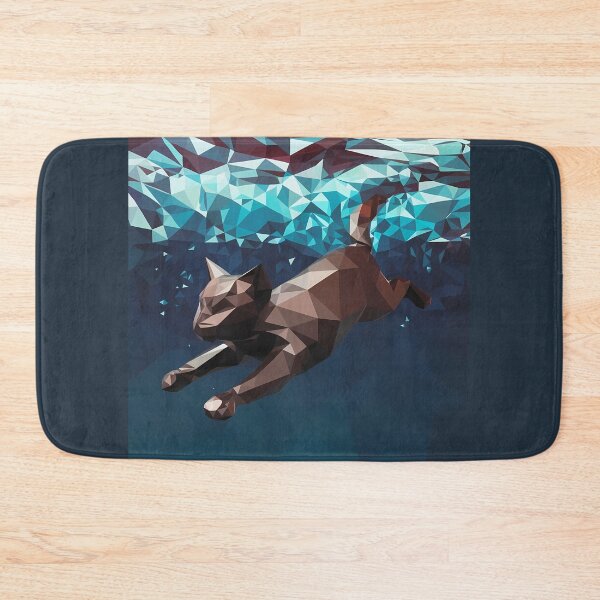 Item preview, Swimmer Cat Abstract Kitty Swimming Low Poly designed and sold by wowwowmeow.