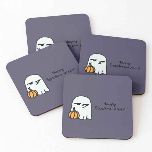 Item preview, *sip* ghost "Happy Spook-o-ween" designed and sold by Sribbles.