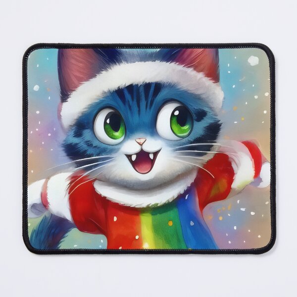 Item preview, Festive Holiday Cat in Santa Hat with Whimsical Christmas Design designed and sold by Cherry-Cat.