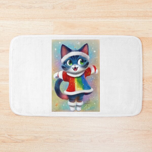 Item preview, Festive Holiday Cat in Santa Hat with Whimsical Christmas Design designed and sold by Cherry-Cat.