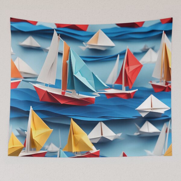 Item preview, Origami Art - Sails on the Horizon: A Gathering of Sailing Boats designed and sold by ArtfulFolds.