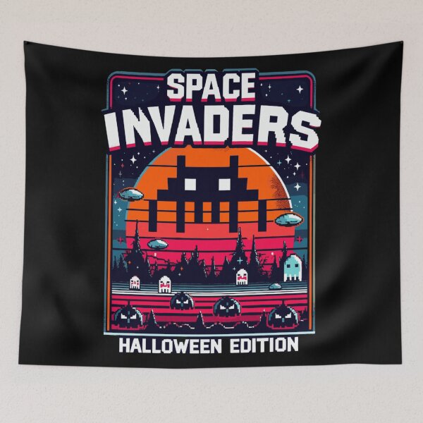 Item preview, Space Invaders Halloween Edition Retro Gaming designed and sold by KitonicTees.