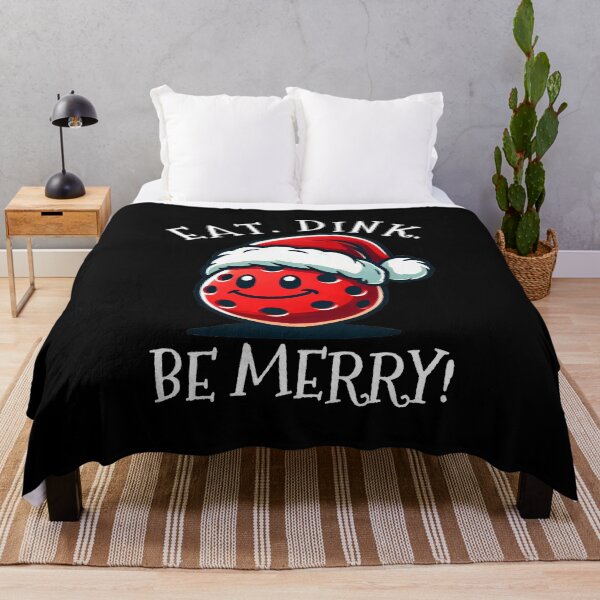 Item preview, Eat Dink Be Merry Holiday Pickleball Pun designed and sold by The Junto Shop.