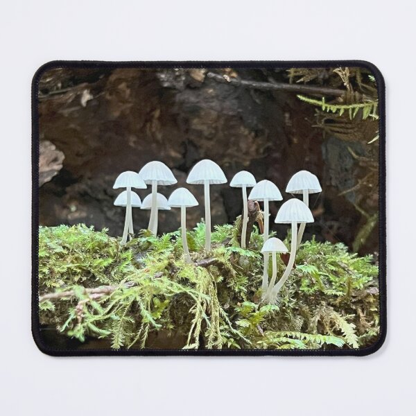 Item preview, Delicate Mushrooms Amidst Mossy Wonder designed and sold by tayokristine.