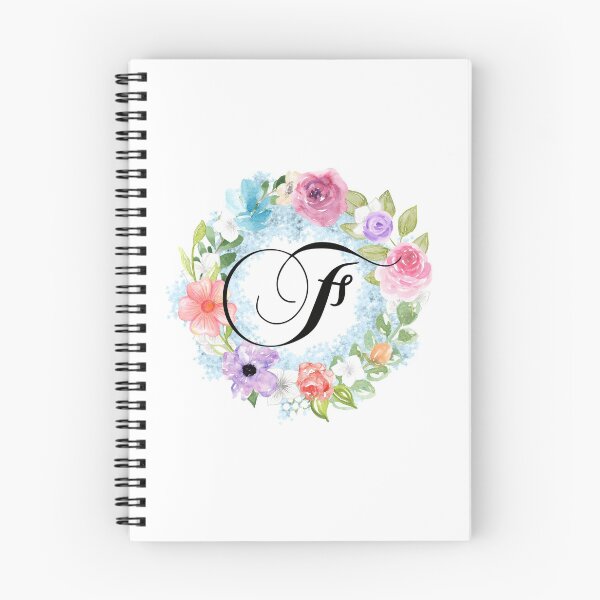 Item preview, Watercolor Floral Wreath Monogram Letter F designed and sold by Grafixmom.