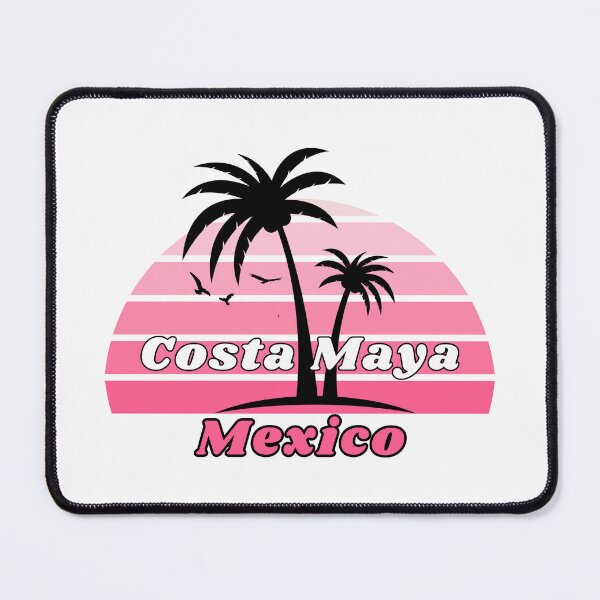 Item preview, Retro Cool Costa Maya Beach Mexico Palm Tree at Sunset Souvenirs designed and sold by karmdaf.