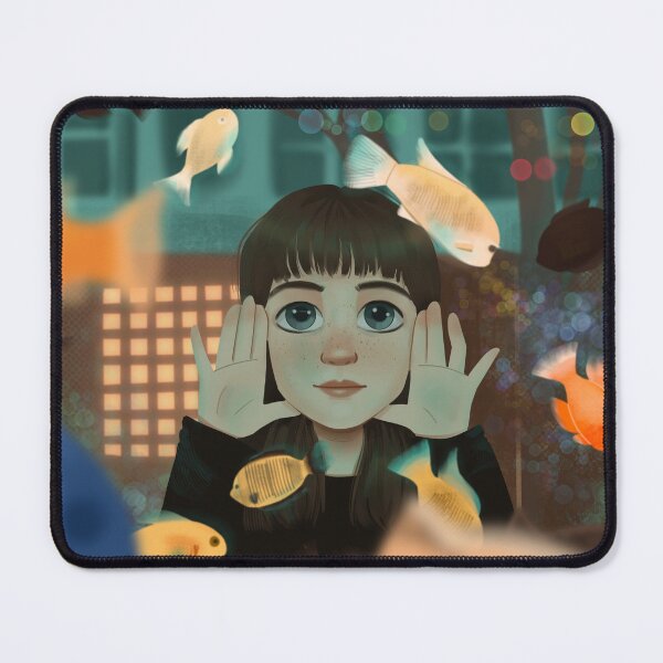 Item preview, Girl looking at fish tank designed and sold by dahlia-autumn.