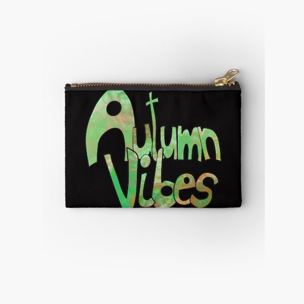 Item preview, Handwritten inscription "Autumn Vibes" in autumn style. Black outline, warm colors: celadon green, orange. designed and sold by My-fake-places.