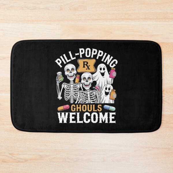 Artikelvorschau, Pillenschluckende Ghule Willkommen Apotheke Halloween Lustige Geschenke für Apotheker entworfen und verkauft von KedzikDesigns.