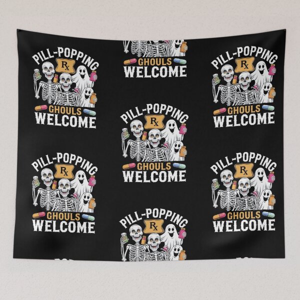 Item preview, Pill-Popping Ghouls Welcome Pharmacy Halloween Funny Gifts for Pharmacists designed and sold by KedzikDesigns.
