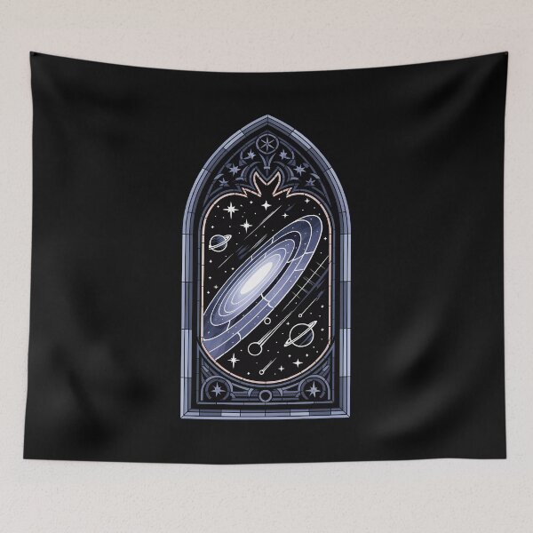 Item preview, Stainglass Galaxy Retro Gothic Portal designed and sold by VitrauxNoirs.