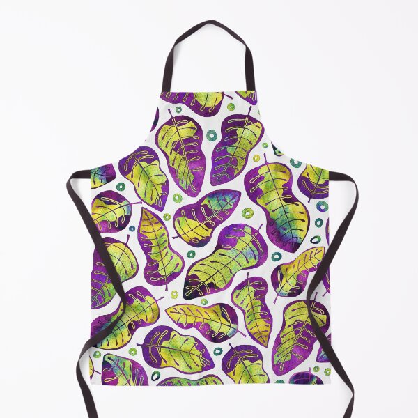 Item preview, Purple and Green Watercolor Hand Drawn Tropical Leaves Pattern designed and sold by schorrnuff.
