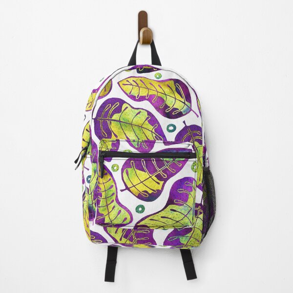 Item preview, Purple and Green Watercolor Hand Drawn Tropical Leaves Pattern designed and sold by schorrnuff.