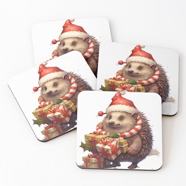 Artikelvorschau, Igel – Niedlicher Igel im Weihnachtsmannkostüm mit Geschenken entworfen und verkauft von Virginiia89.