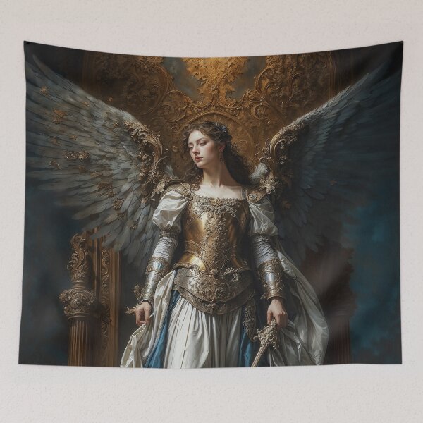 Item preview, Archangel Haniel in Blue Dress designed and sold by AliceWhiteDF.