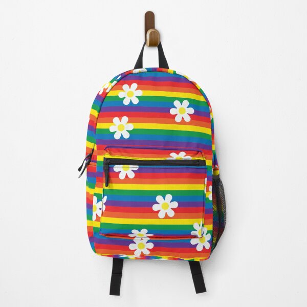 Item preview, Rainbow Stripes with Daisies designed and sold by ColorZoo.