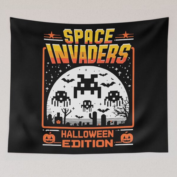 Item preview, Juegos retro de Halloween de Space Invaders designed and sold by KitonicTees.