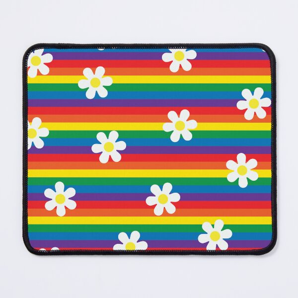 Item preview, Rainbow Stripes with Daisies designed and sold by ColorZoo.