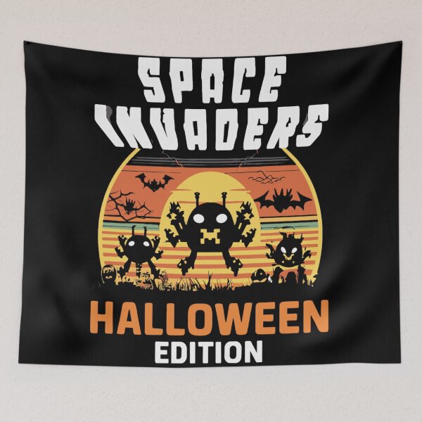 Item preview, Juegos retro de Halloween de Space Invaders designed and sold by KitonicTees.