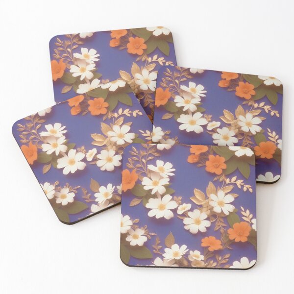 Item preview, Photorealistic Horizontal Floral Pattern in Periwinkle Blue with White Flowers and Green Accents designed and sold by hjian8219.