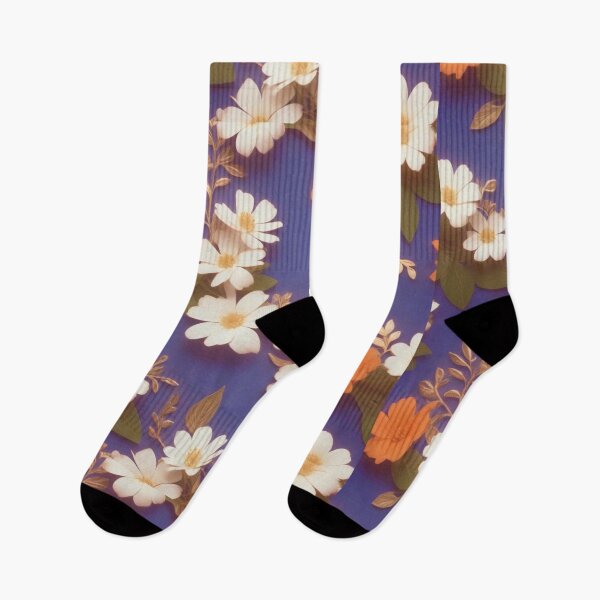 Item preview, Photorealistic Horizontal Floral Pattern in Periwinkle Blue with White Flowers and Green Accents designed and sold by hjian8219.