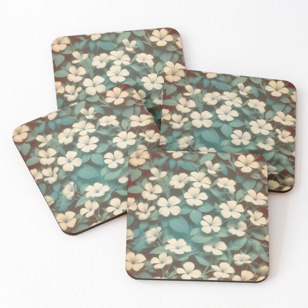 Item preview, Photorealistic Horizontal Floral Pattern in Periwinkle Blue with White Flowers and Green Accents designed and sold by hjian8219.