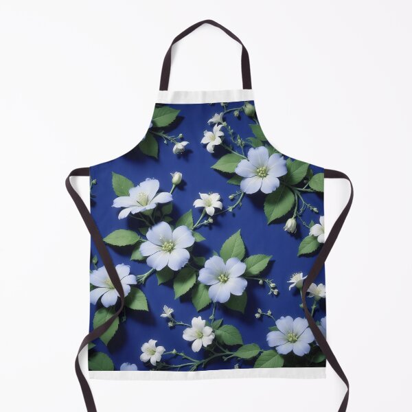 Item preview, Photorealistic Horizontal Floral Pattern in Periwinkle Blue with White Flowers and Green Accents designed and sold by hjian8219.