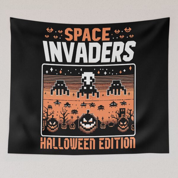 Item preview, Juegos retro de Halloween de Space Invaders designed and sold by KitonicTees.